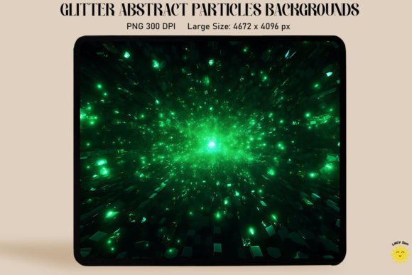 Abstract Green Particles Backgrounds Graphics