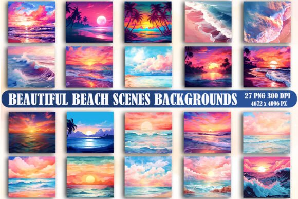Beautiful Beach Scenes Backgrounds Graphics