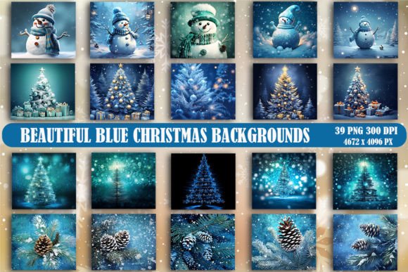 Beautiful Blue Christmas Backgrounds Graphics