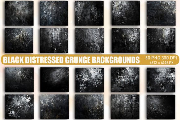 Black Distressed Grunge Backgrounds Graphics