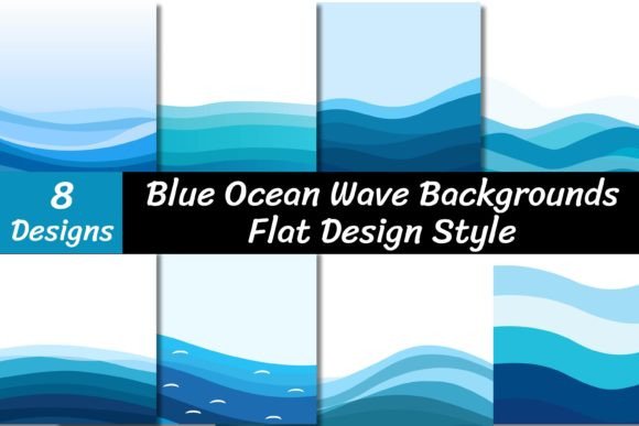 Blue Ocean Wave Backgrounds Vector