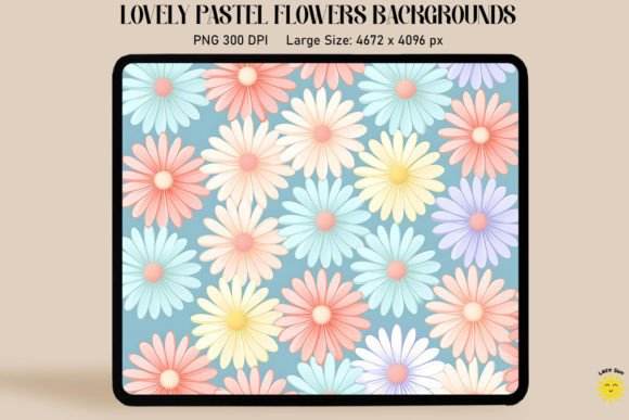 Colorful Daisies Pastel Backgrounds Graphics