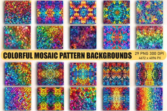 Colorful Mosaic Pattern Backgrounds: Graphics & Backgrounds for Editorial Impact
