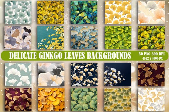 Delicate Ginkgo Leaves Backgrounds: Elegant Graphics for Thoughtful Design