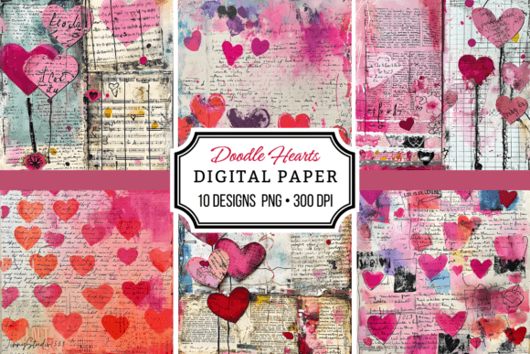 Doodle Hearts Backgrounds: Playful Graphics for Brand-Forward Backgrounds