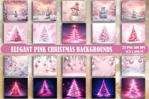 Elegant Pink Christmas Backgrounds Graphics