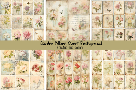Garden Collage Sheet, Backgrounds