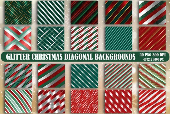 Glitter Christmas Diagonal Backgrounds Graphics