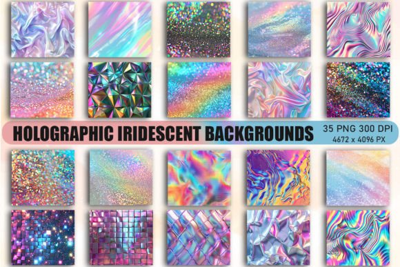 Holographic Iridescent Backgrounds Graphics