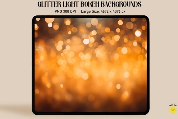 Soft Orange Glitter Bokeh Graphics & Backgrounds