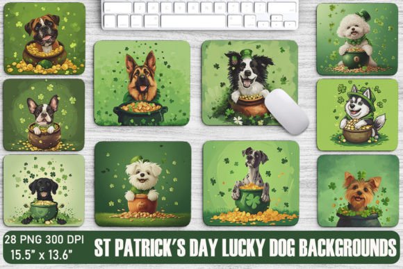 St Patrick’s Day Lucky Dog Backgrounds Graphics