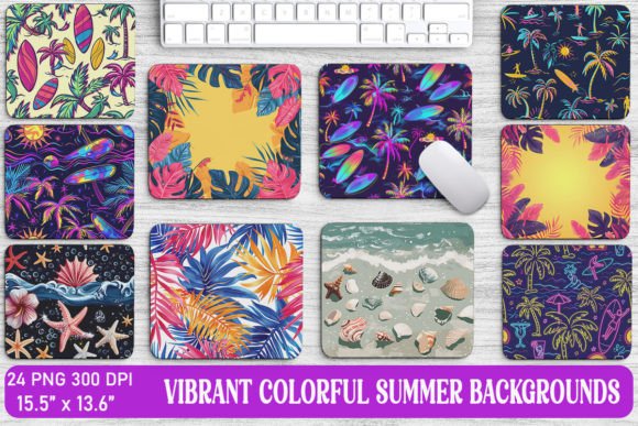 Vibrant Colorful Summer Backgrounds Graphics