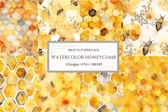 Watercolor Honeycomb Backgrounds PNG: Premium Graphics for Local Business Branding