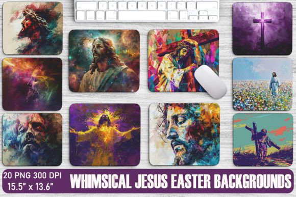 Whimsical Jesus Easter Backgrounds Graphics